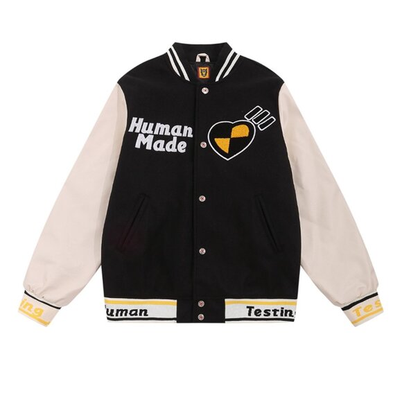 Black Letter Embroidered Baseball Jacket Human Made - Picture 1 of 9